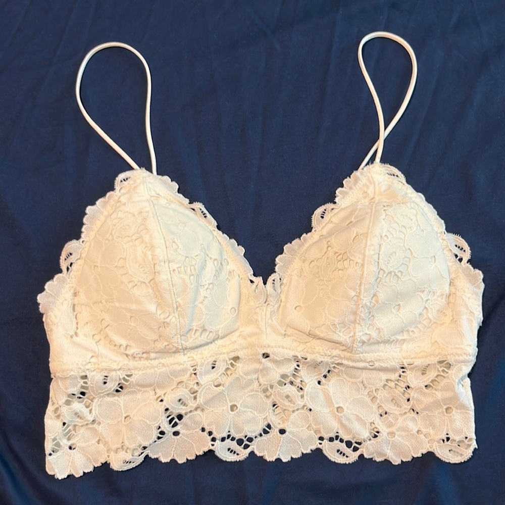 White Floral Bralette